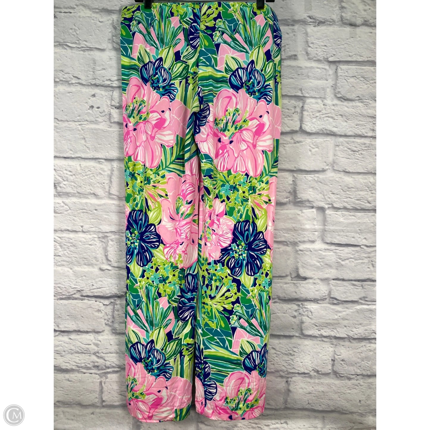 Pants Designer By Lilly Pulitzer In Blue & Pink, Size: L