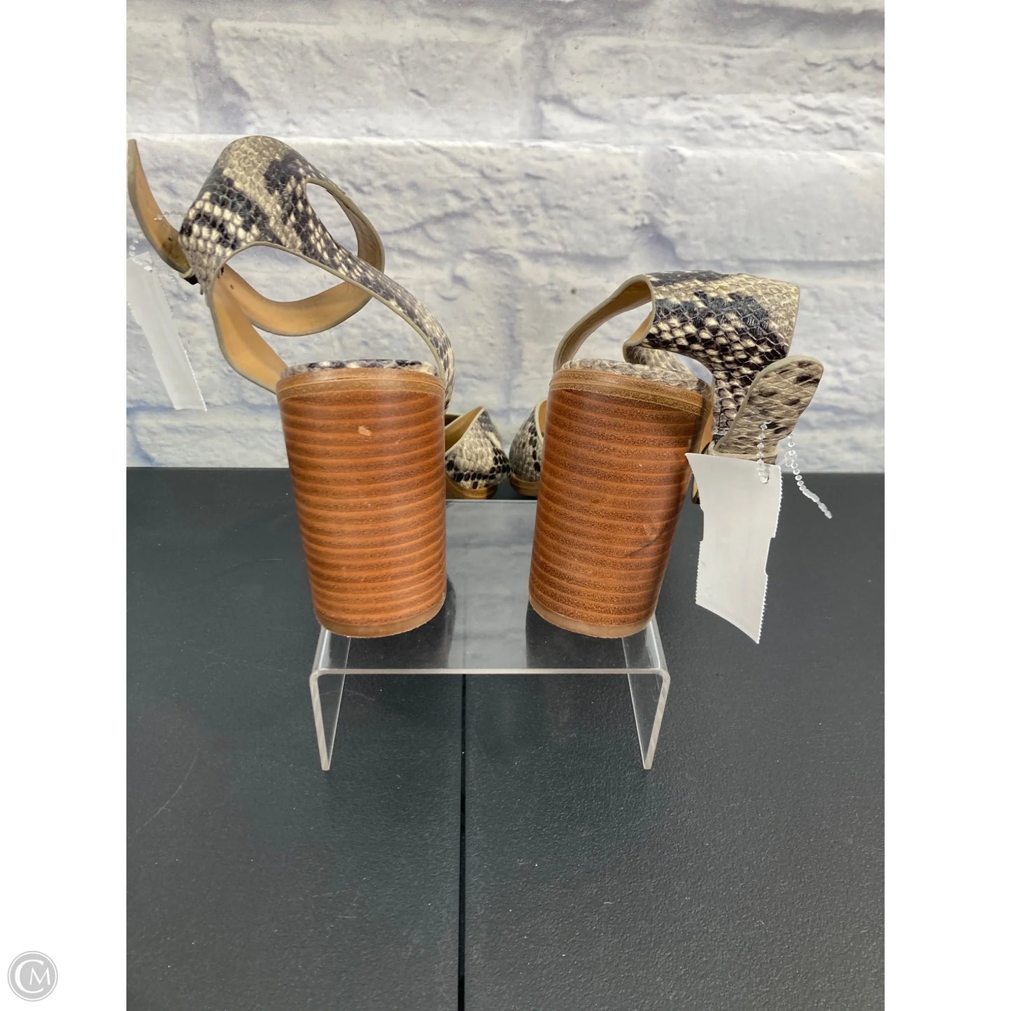 Sandals Heels Block By Marc Fisher In Snakeskin Print, Size: 8.5