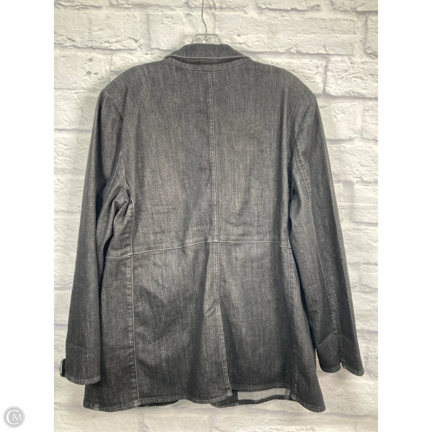 Blazer By Chicos In Black Denim, Size: Xl