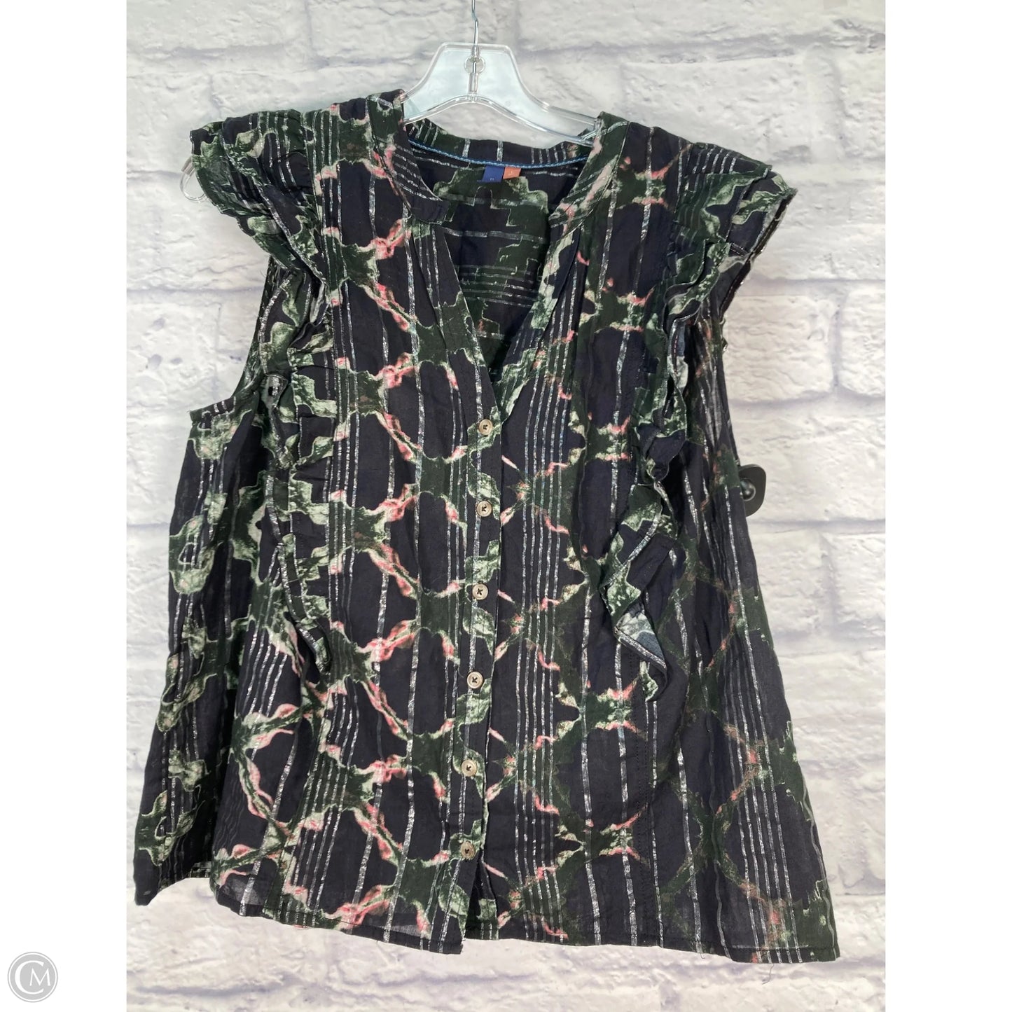 Top Sleeveless By Pilcro In Blue & Green, Size: L