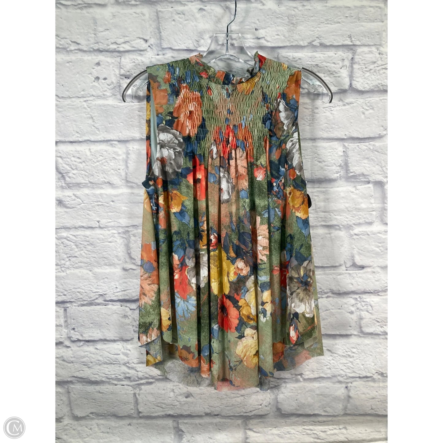 Top Sleeveless By Deletta In Blue & Green, Size: S