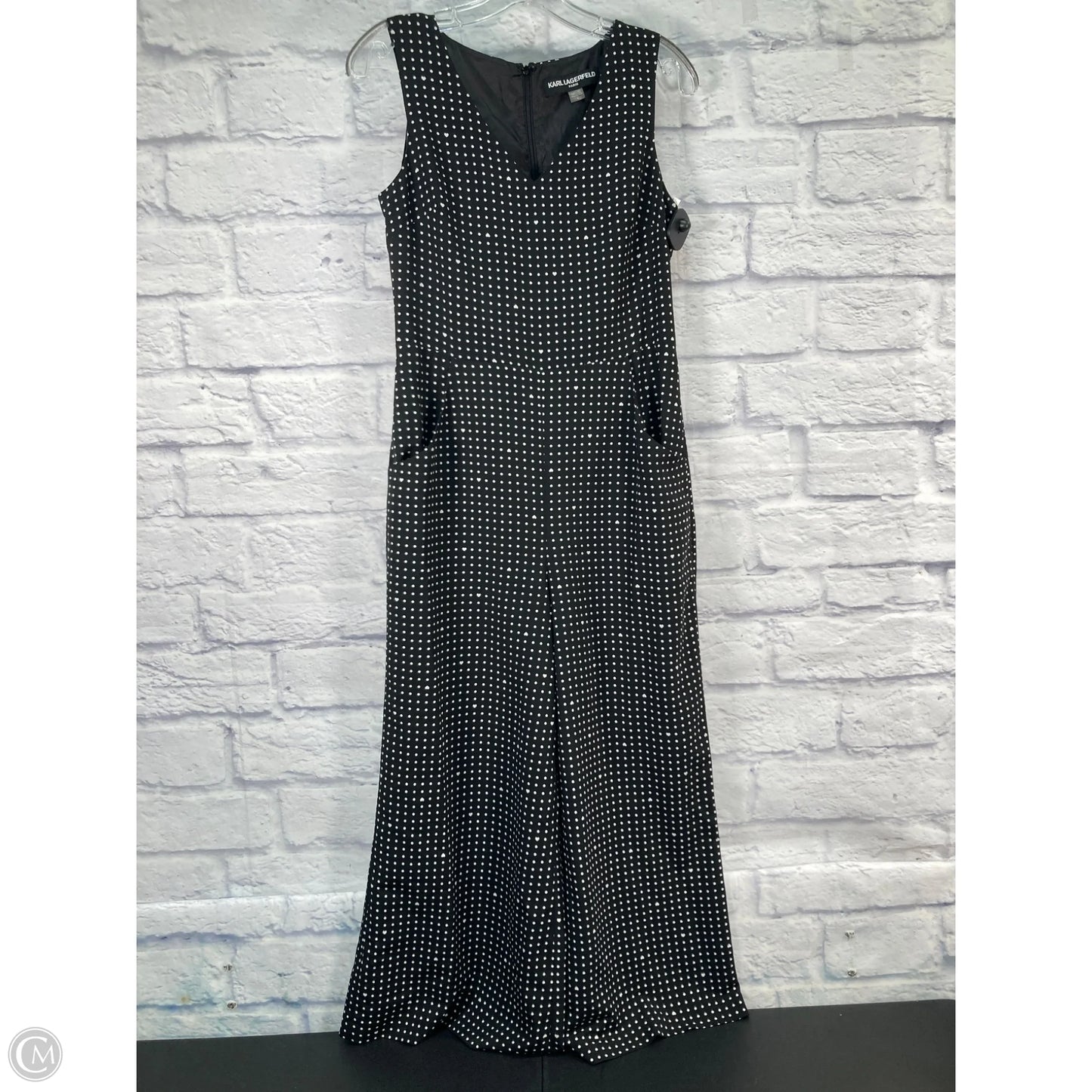 Jumpsuit Designer By Karl Lagerfeld In Black & White, Size: S