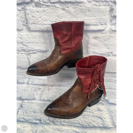 Boots Designer By Frye In Brown & Red, Size: 5.5