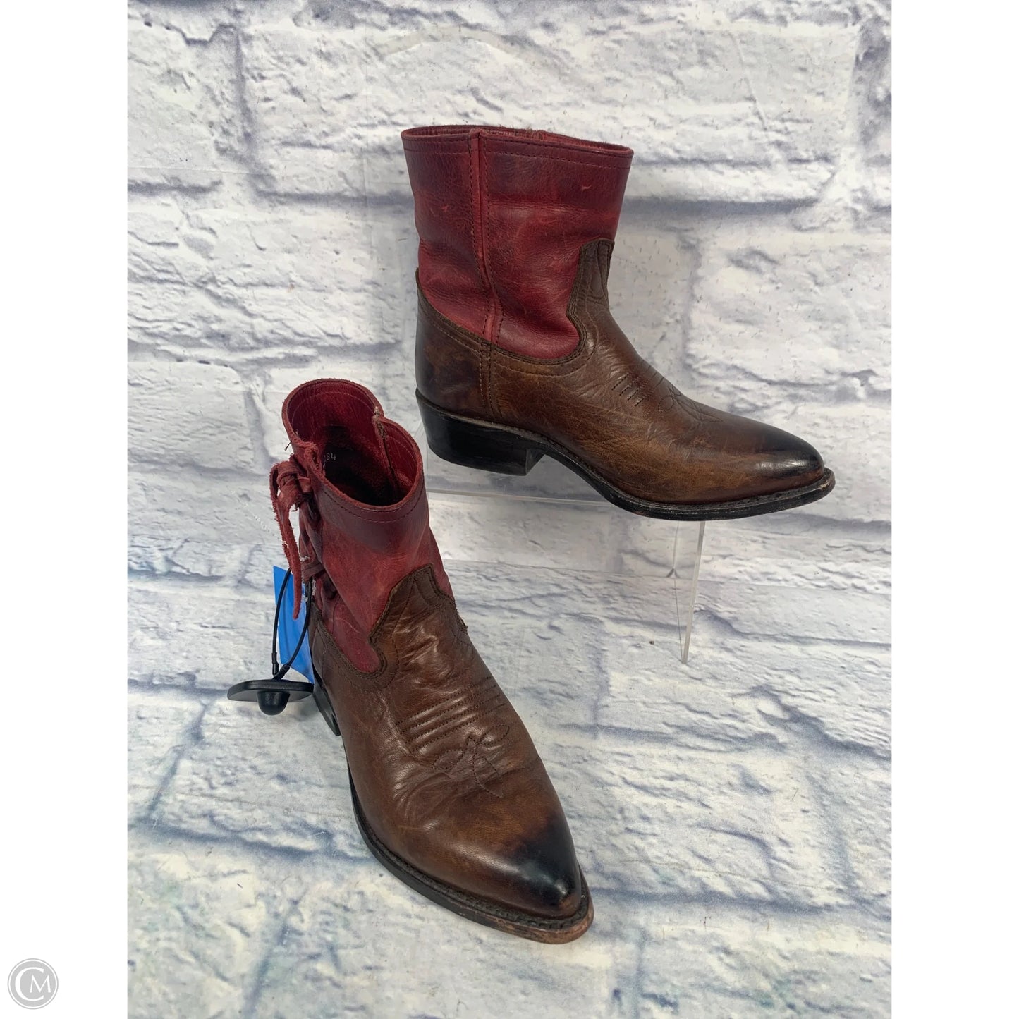 Boots Designer By Frye In Brown & Red, Size: 5.5