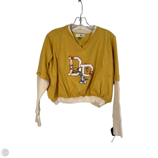 Sweatshirt Crewneck By Daily Practice By Anthropologie In White & Yellow, Size: Xs