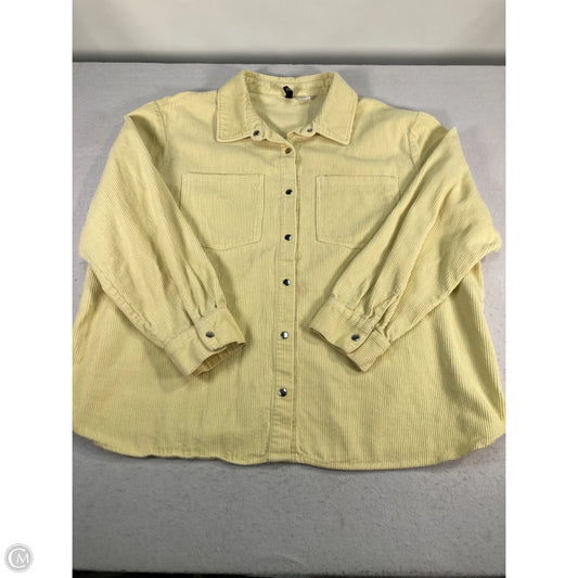 Jacket Shirt By Divided In Yellow, Size: Xl
