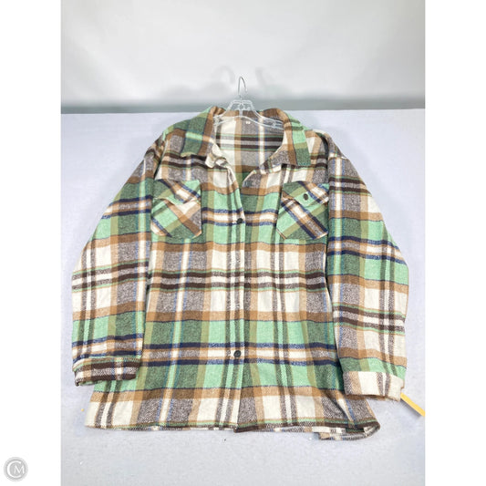 Jacket Shirt By Clothes Mentor In Plaid Pattern, Size: 2x