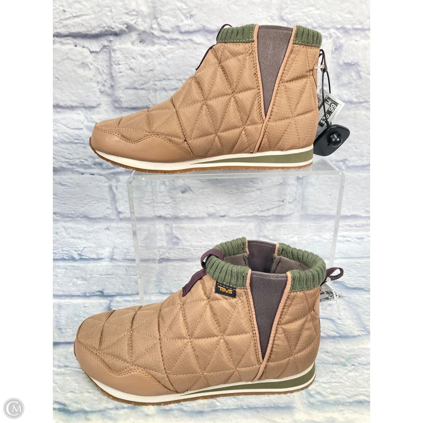 Boots Ankle Flats By Teva In Brown & Green, Size: 9