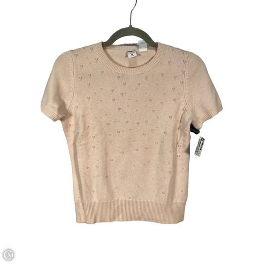 Sweater Short Sleeve By Real Clothes In Pink & White, Size: Xs