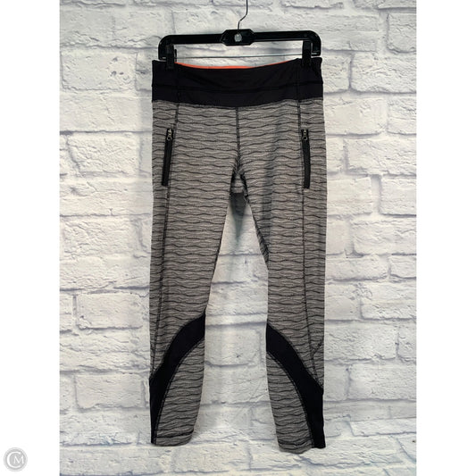 Athletic Leggings Capris By Lululemon In Black & Grey, Size: M