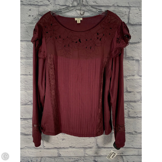Top Long Sleeve By Tiny In Maroon, Size: Xl