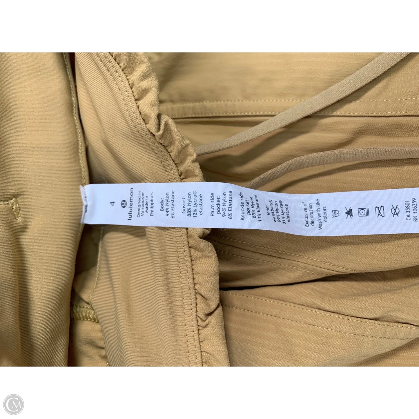Athletic Pants By Lululemon In Gold, Size: S