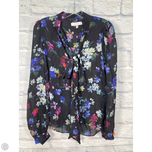 Blouse Designer By Milly In Black & White, Size: M