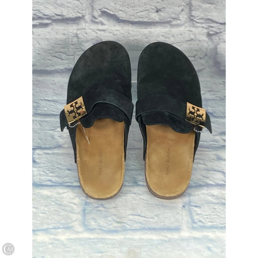 Shoes Designer By Tory Burch In Black & Gold, Size: 7