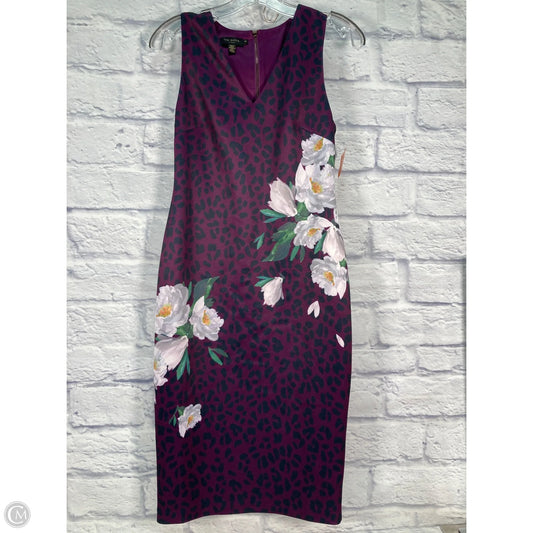 Dress Casual Midi By Ted Baker In Purple, Size: Xs