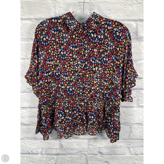 Top Short Sleeve By Maeve In Black & Red, Size: Xs