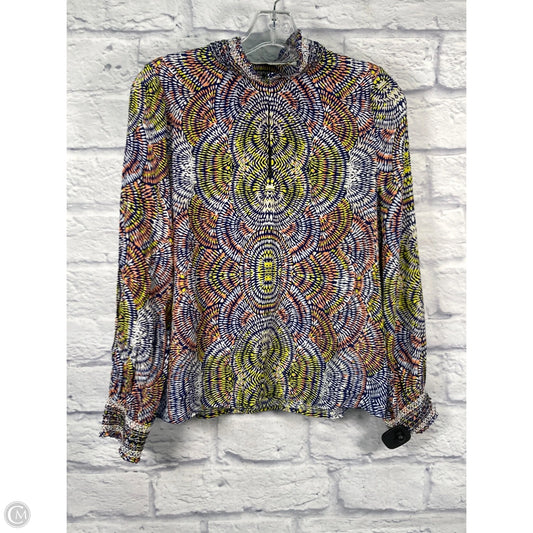 Top Long Sleeve By Marie Oliver In Blue & Orange, Size: S