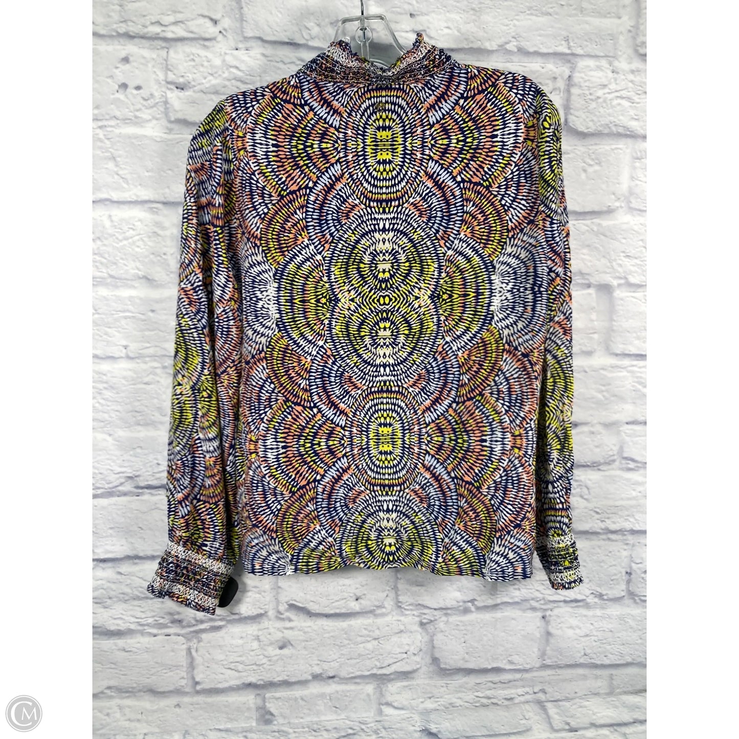 Top Long Sleeve By Marie Oliver In Blue & Orange, Size: S