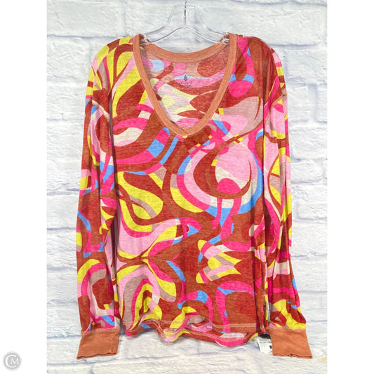 Athletic Top Long Sleeve Collar By Free People In Pink & Red, Size: S