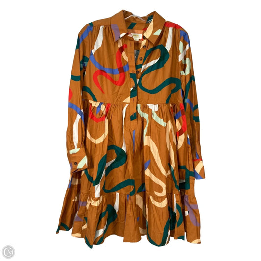 Dress Casual Short By Maeve In Brown & Green, Size: Xxs