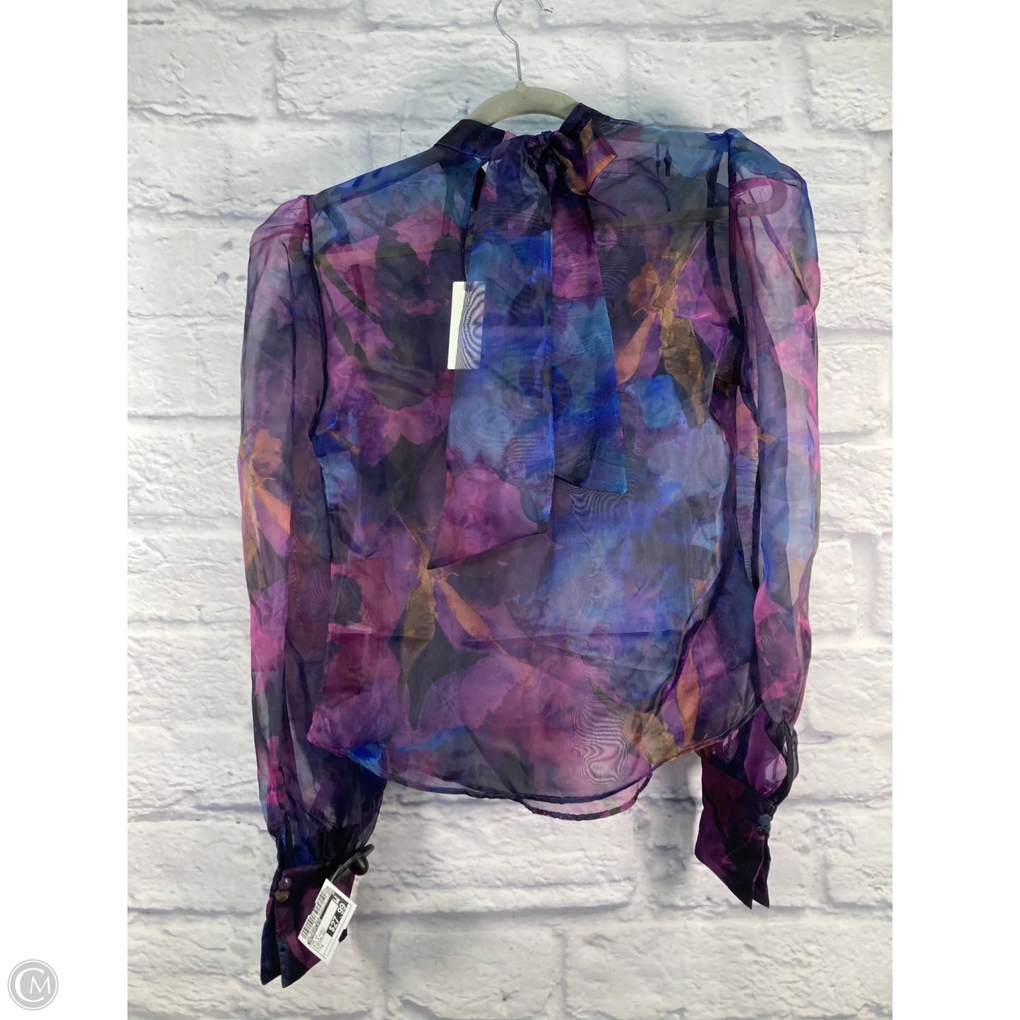 Top Long Sleeve By Anthropologie In Blue & Purple, Size: S