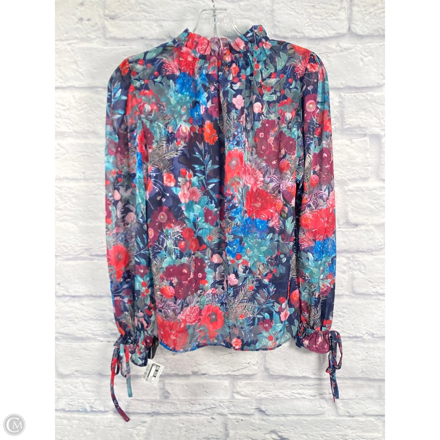 Top Long Sleeve By Hutch In Blue & Pink, Size: S