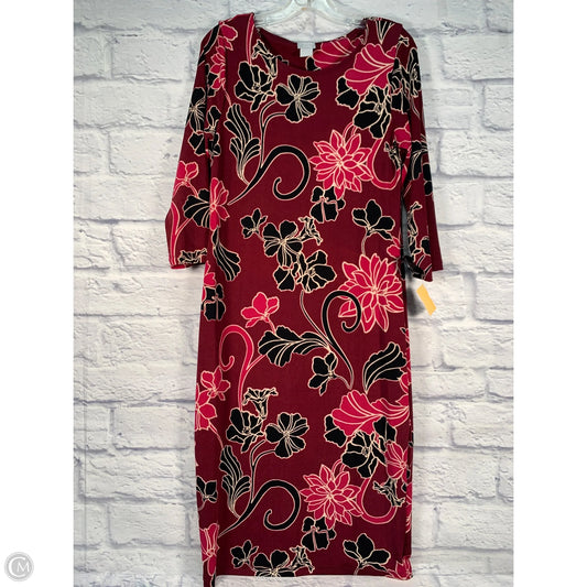 Dress Casual Midi By Chicos In Black & Purple, Size: M