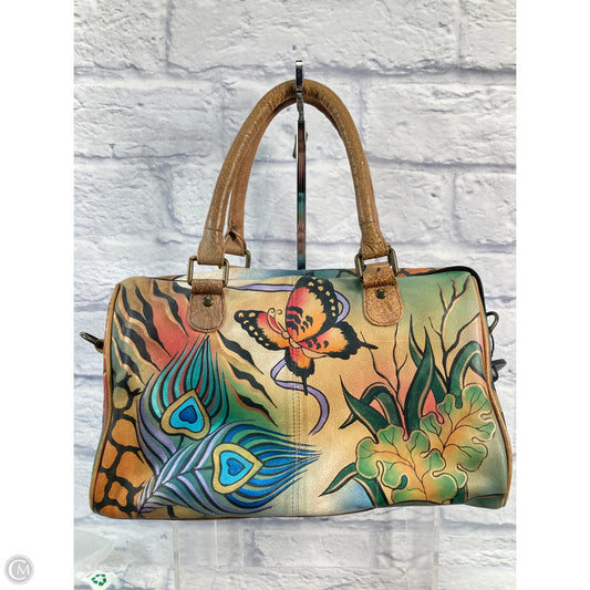 Handbag Leather By Anuschka, Size: Medium