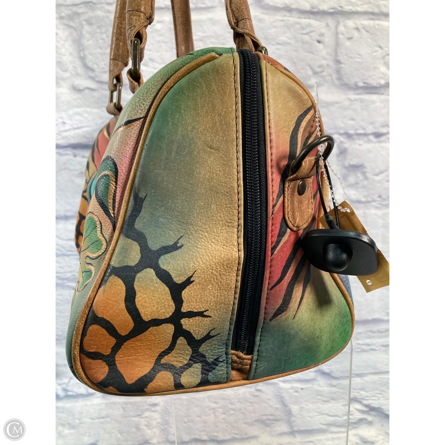 Handbag Leather By Anuschka, Size: Medium