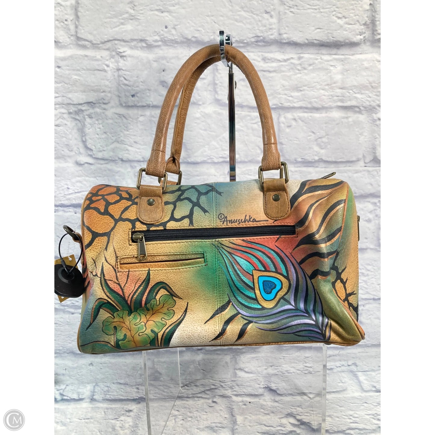 Handbag Leather By Anuschka, Size: Medium