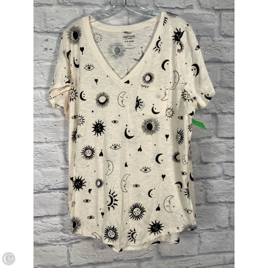 Top Short Sleeve By Torrid In Black & Cream, Size: 1x