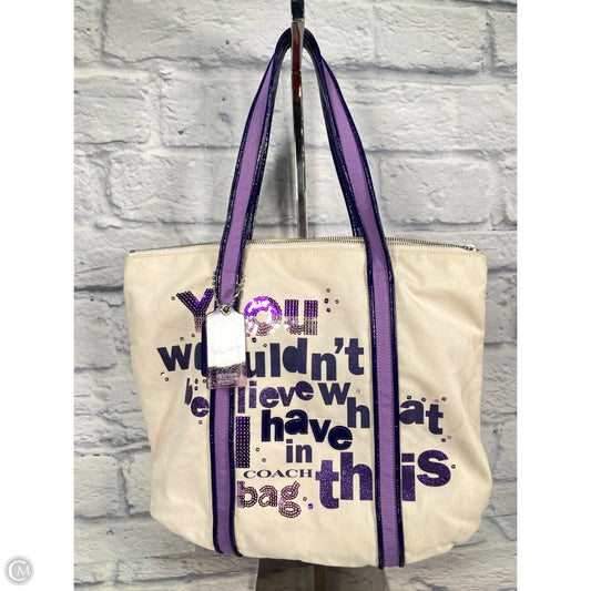 Tote Designer By Coach, Size: Large