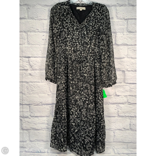 Dress Casual Midi By Loft In Black & White, Size: Sp