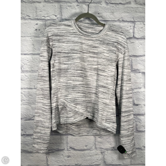 Athletic Top Long Sleeve Crewneck By Lululemon In Grey & White, Size: M