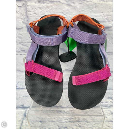 Sandals Flats By Teva In Black & Purple, Size: 8