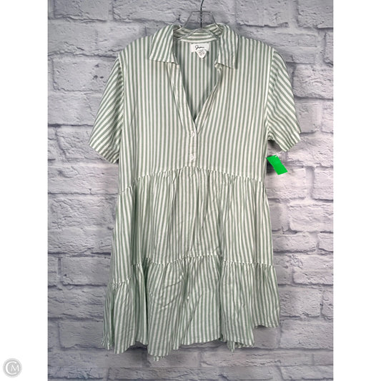 Dress Casual Short By Japna In Green & White, Size: L