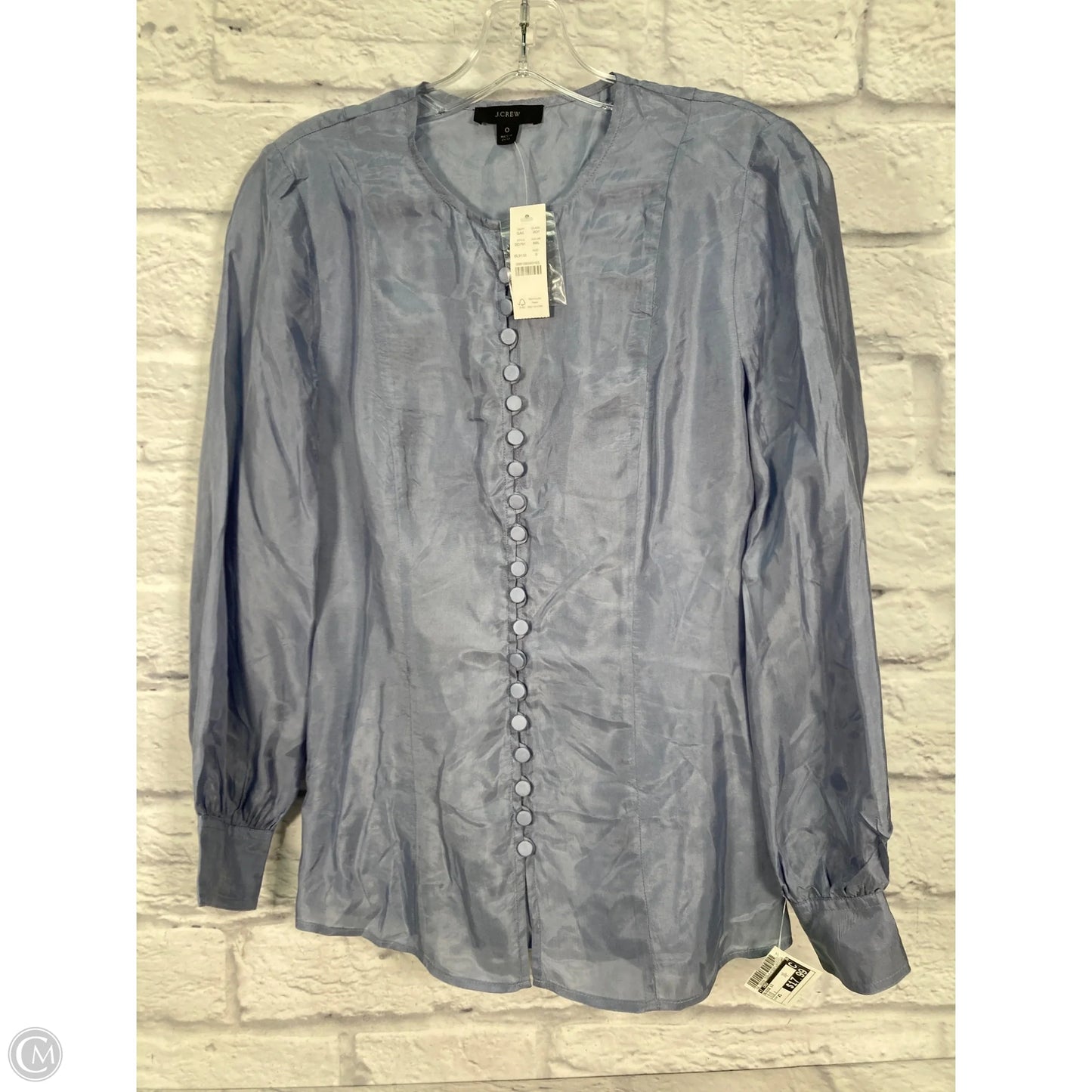 Blouse Long Sleeve By J. Crew In Blue, Size: Xs