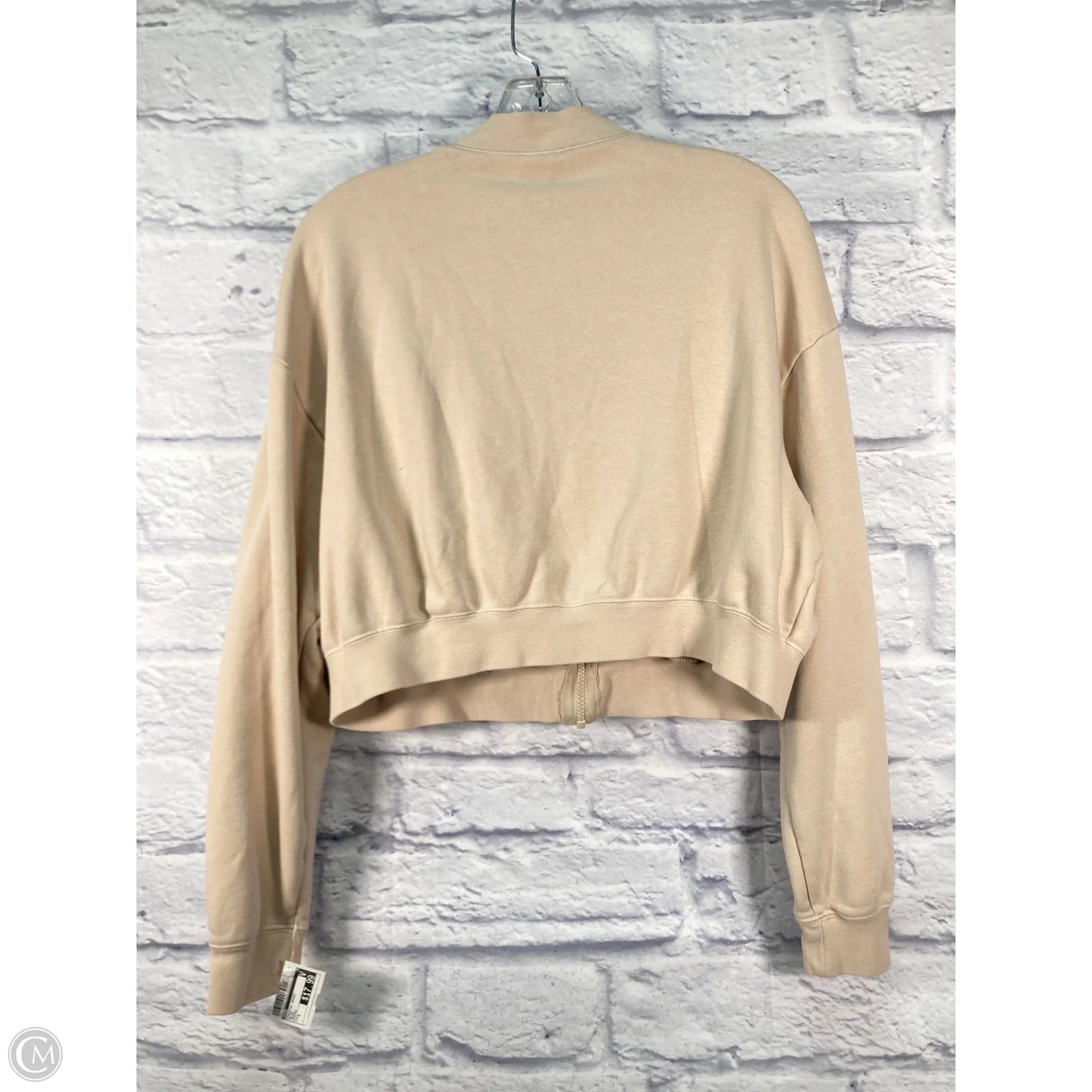 Athletic Jacket By Nike In Beige, Size: S