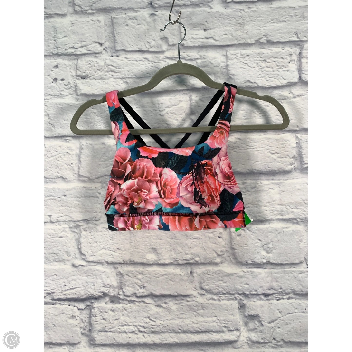 Athletic Bra By Lululemon In Black & Pink, Size: 4