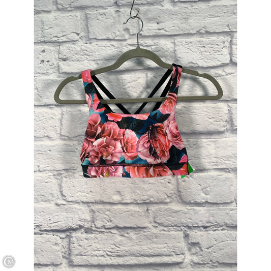 Athletic Bra By Lululemon In Black & Pink, Size: 4