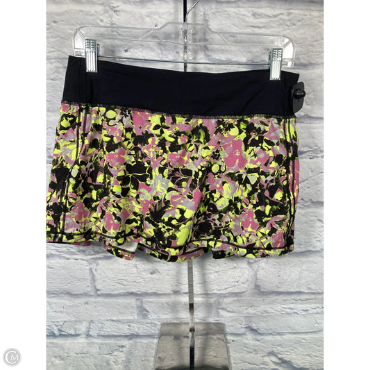 Athletic Skort By Lululemon In Black & Yellow, Size: 6