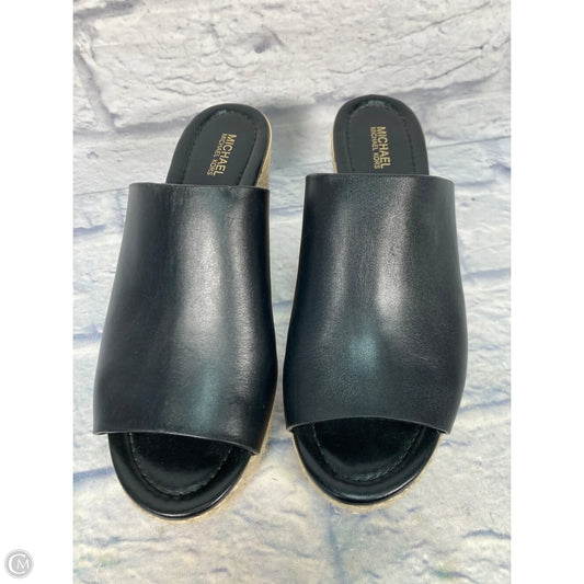 Sandals Heels Platform By Michael By Michael Kors In Black & Tan, Size: 8