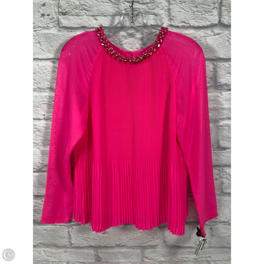 Blouse Long Sleeve By Ted Baker In Pink, Size: M