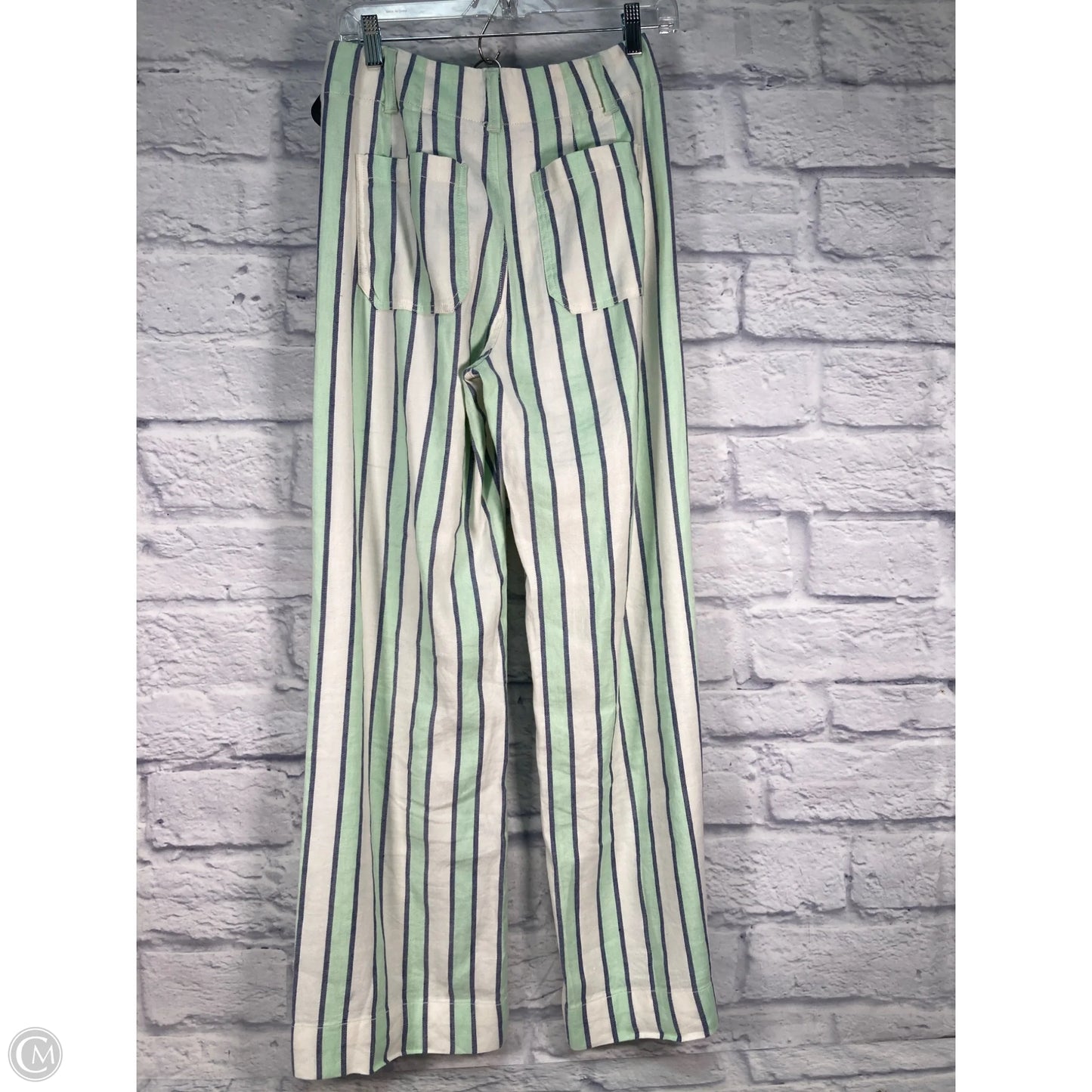 Pants Wide Leg By Maeve In Green & White, Size: 2