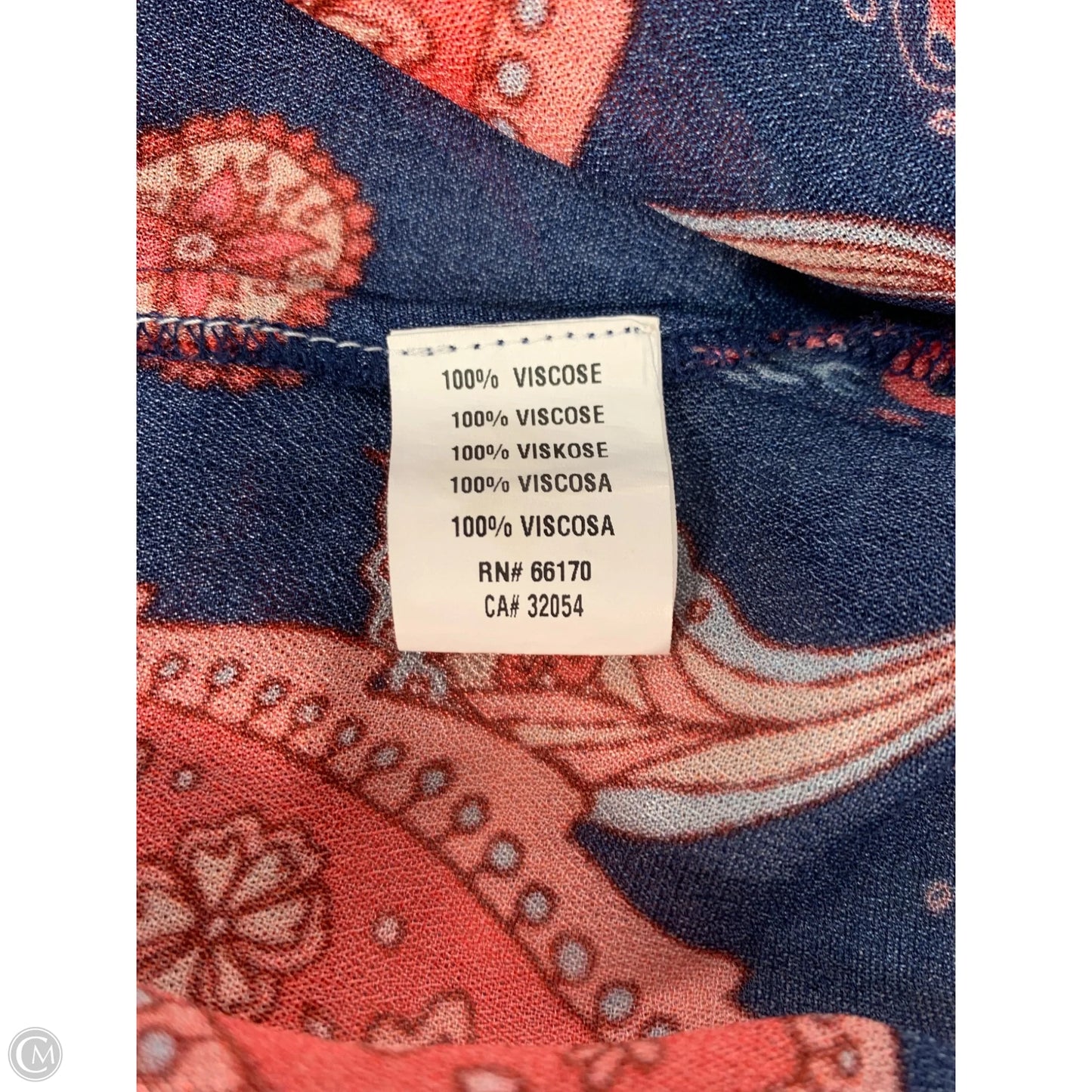 Blouse Long Sleeve By Blank London In Blue & Red, Size: Xs