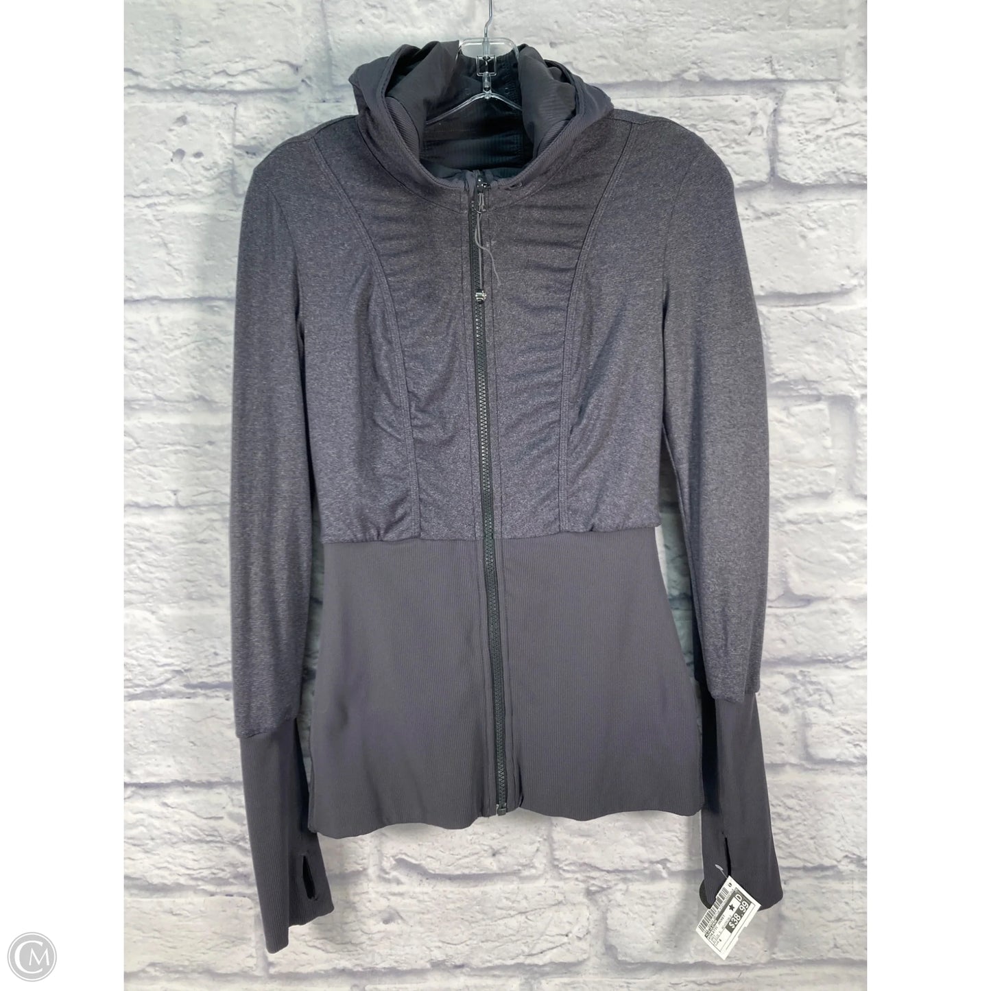 Athletic Jacket By Lululemon In Grey, Size: 4