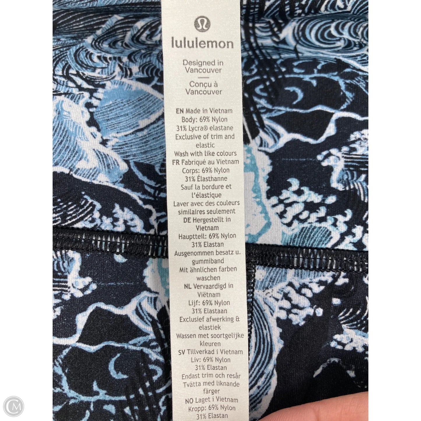 Athletic Leggings By Lululemon In Black & Blue, Size: 6
