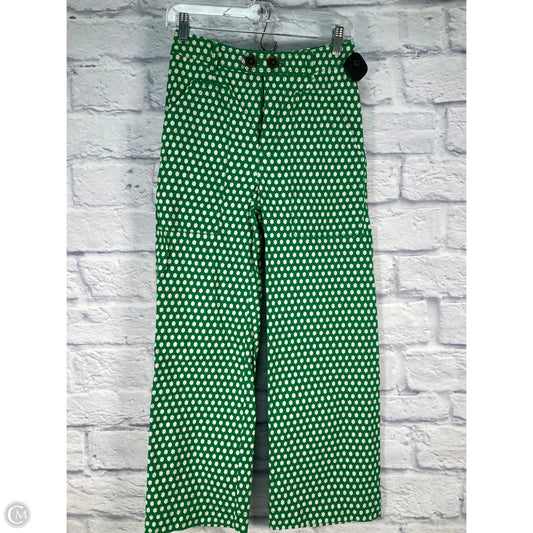 Pants Wide Leg By Maeve In Green & White, Size: 0