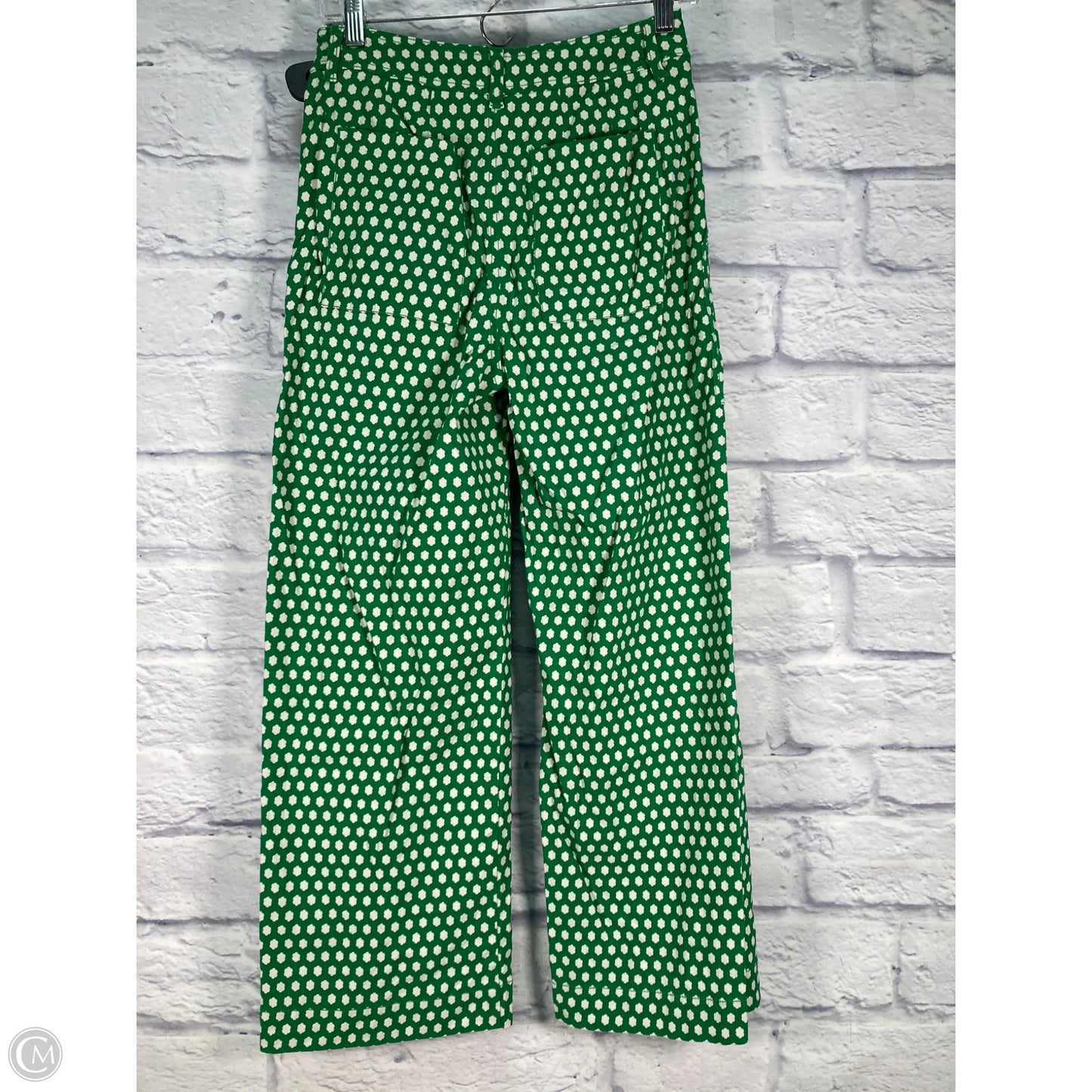 Pants Wide Leg By Maeve In Green & White, Size: 0