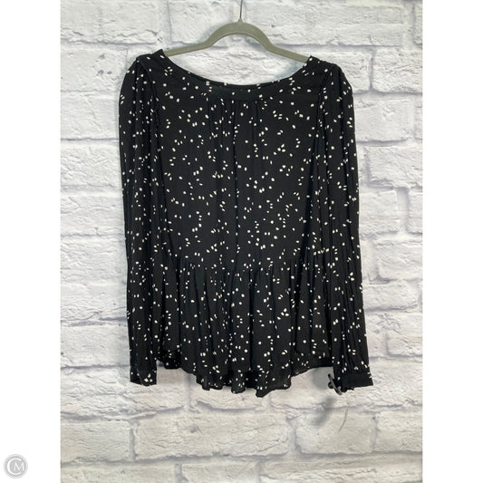 Top Long Sleeve By Maeve In Black & White, Size: S